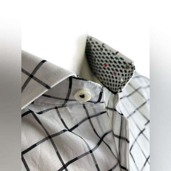 Beautiful Bugatchi L/S Casual Dress Shirt Like New Shaped Fit Size XL - Picture 9 of 9